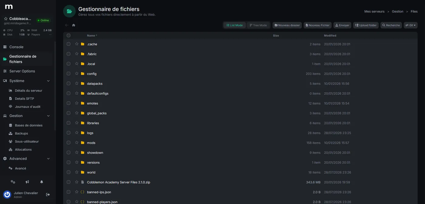 Wisp panel file manager